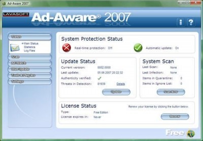 Ad-aware 2007 7.0.2.5 screenshot
