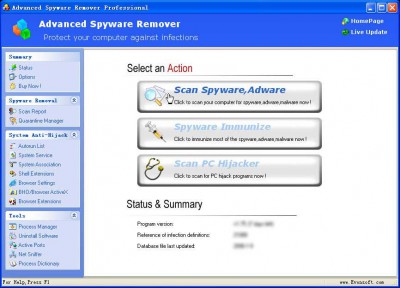 Advanced Spyware Remover 1.98 screenshot