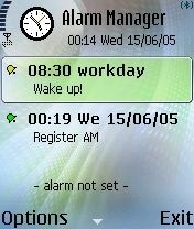 Alarm Mananger for Symbian 60v2 1.5.7 screenshot