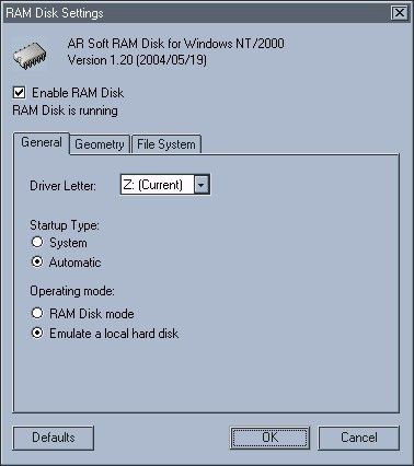 AR RAM Disk 1.20 screenshot