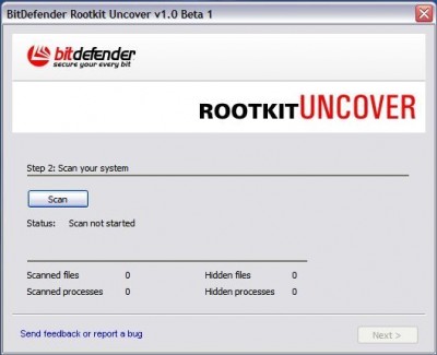 BitDefender RootkitUncover 1.0 beta 2 screenshot