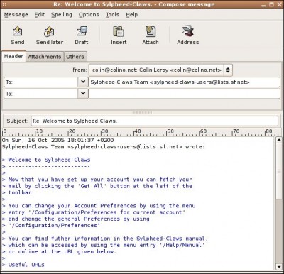 Claws Mail 3.2.0 screenshot