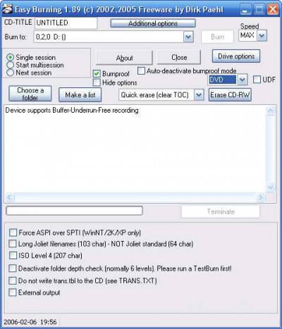 EASY Burning 2.03a screenshot