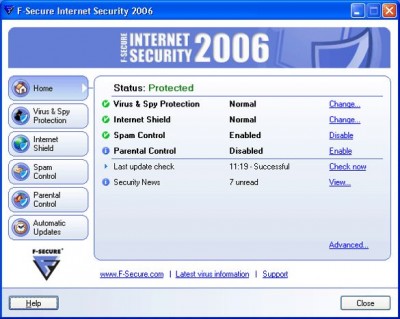 F-Secure Internet Security 2008 8.0 build 101 screenshot