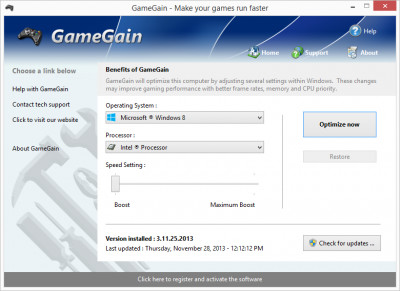 GameGain 4.3.7.2022 screenshot