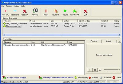 Magic Download Accelerator 2.7 screenshot