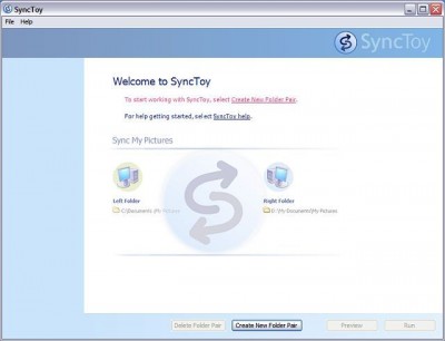 Microsoft SyncToy 1.4 screenshot