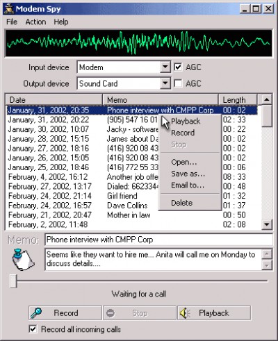 Modem Spy 4.0.9768 screenshot