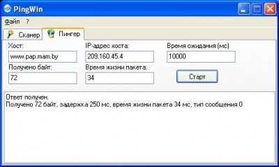 PingWin 1.01 screenshot