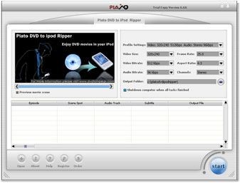 Plato DVD iPod Ripper 7.70 screenshot