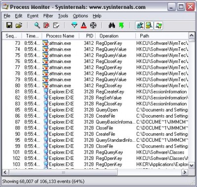 Process Monitor 1.25 screenshot