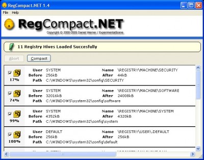 RegCompact.Net 1.8 screenshot