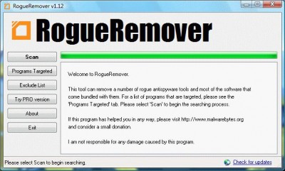 RogueRemover Free 1.22 screenshot