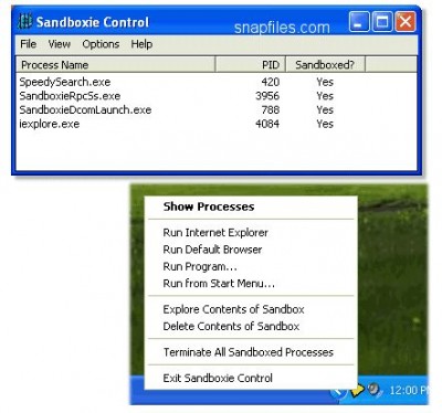 Sandboxie 3.21 screenshot