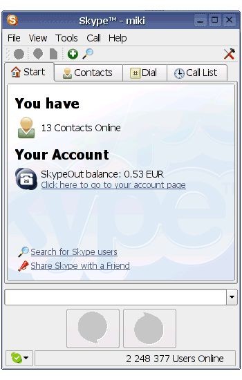 Skype for Linux 2.0.0.13 beta screenshot