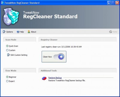TweakNow RegCleaner Standard 3.0.1 screenshot
