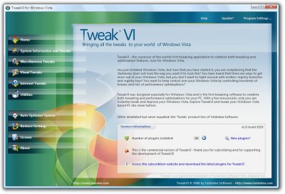 TweakVI Basic Edition 1.0 build 1075 screenshot