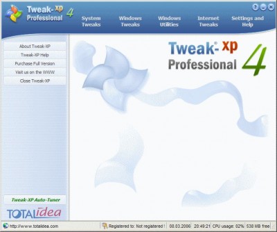 TweakXP Pro 4.0.8 screenshot