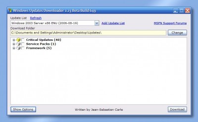 Windows Updates Downloader 2.24 Final screenshot