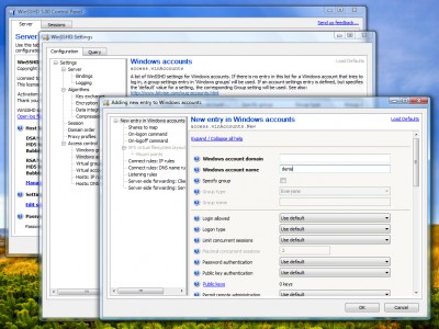 WinSSHD 5.02 screenshot