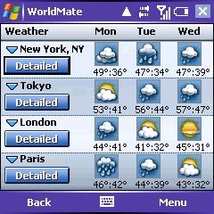 Worldmate for Windows Mobile 5.0 screenshot