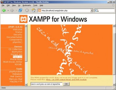 XAMPP for Windows 1.6.5 screenshot