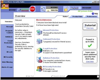 ZoneAlarm Security Suite 7.0.462.000 screenshot
